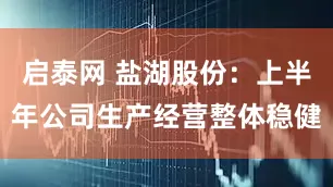 启泰网 盐湖股份：上半年公司生产经营整体稳健